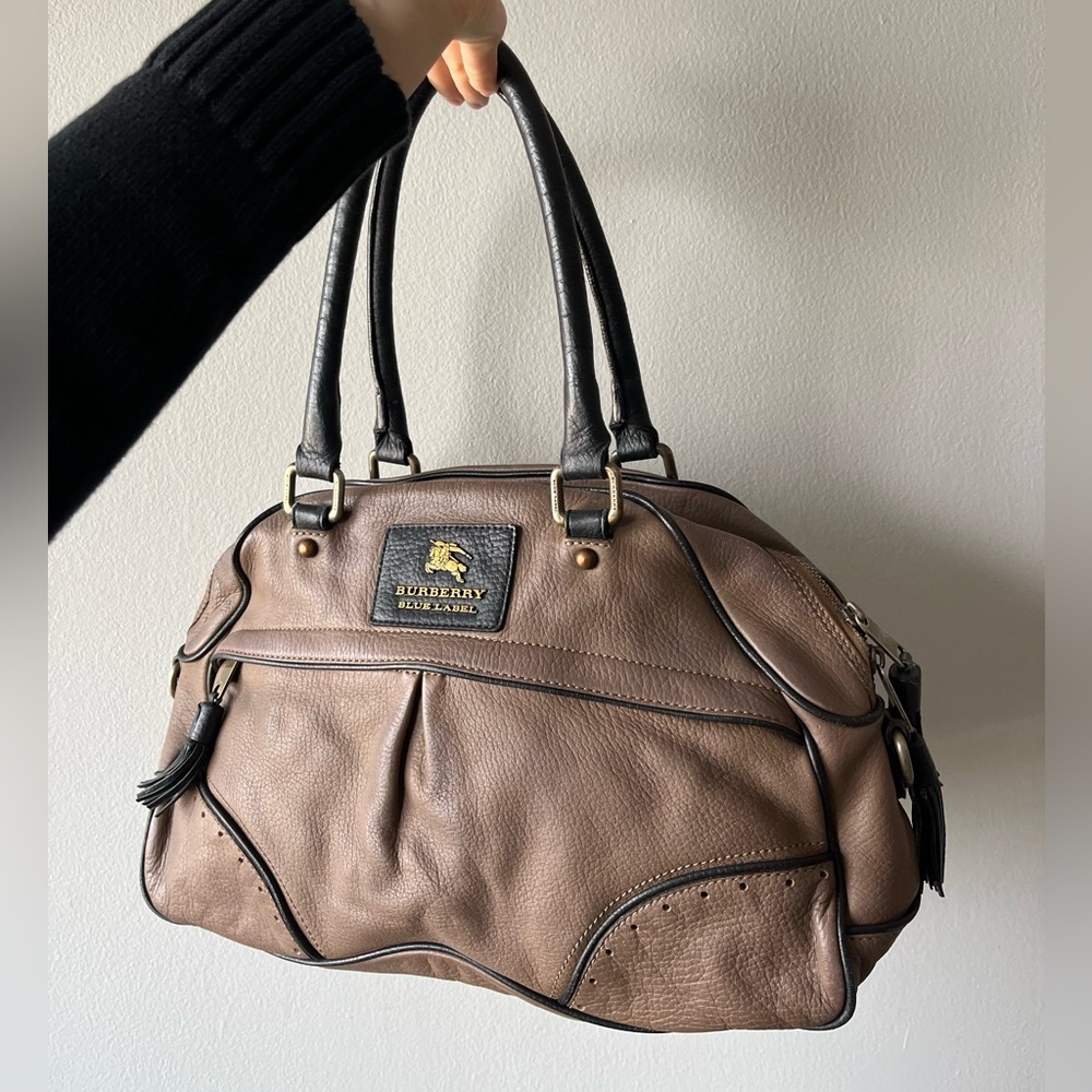 Burberry Blue Label brown leather Boston bag